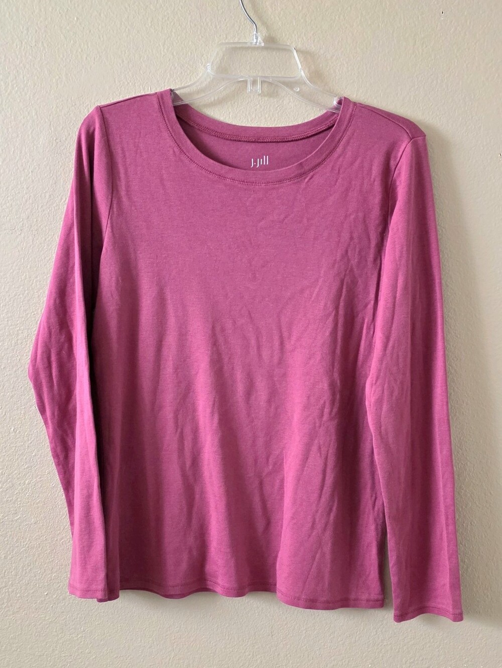 J. Jill Womens Pink 100% Pima Cotton Long Sleeve Top - Size Medium